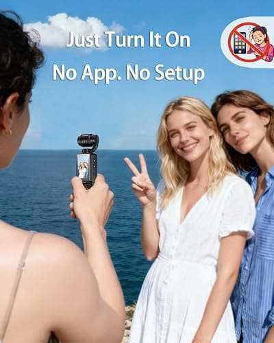 CGXUED Vlogging Camera with 180° Rotating Lens, Pocket Body Camera with Audio & Video Recording, 7-Hour Battery, Handheld POV Cameras with 32GB Card, Easy One-Button Recording for Travel(Black) thumbnail 3