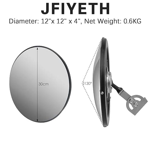 12-Inch Convex Safety Mirror– 160° Adjustable Wide Angle Acrylic Traffic Mirror for Driveway, Garage & Warehouse, Eliminate Blind Spots, Shatterproof Indoor/Outdoor with Easy Wall Mount thumbnail 7