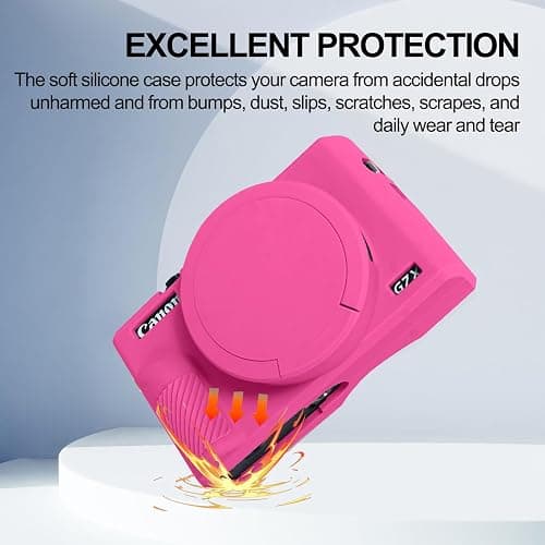 Easy Hood Case for Canon Powershot G7 X Mark III Digital Camera, Soft Silicone Protective Cover with Removable Lens Cover for Canon Powershot G7X Mark III DSLR Camera (Rose) thumbnail 3
