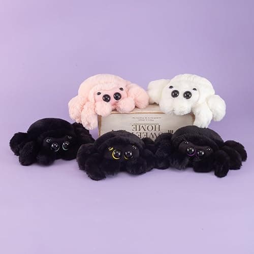 Jorkei Cute Spider Plush Toy - Soft Halloween Stuffed Animal, Valentine's Gift, Birthday Present for Kids & Adults (Pink) thumbnail 8