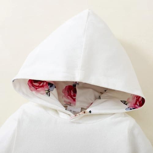 Yvowming Newborn Baby Girl Clothes Outfits Infant Hoodie Sweatshirt Pants Headband Toddler Girl Clothing Set thumbnail 3