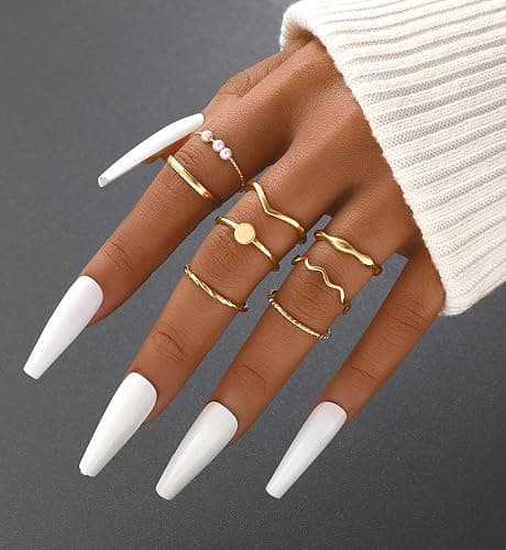 iF YOU 25 Pcs Gold Knuckle Ring Set for Women, Chunky Stackable Finger Midi Rings, Silver Simple Stacking Cute Rings Pack Trendy Stuff Jewelry Gift thumbnail 5