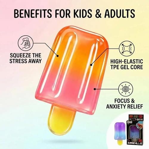 Popsicle Sugar Squishy Sensory Toys for Kids Adults, Ice Cream Squeeze Toys for Stress Relief, Soft Squishies Party Favors Goodie Bag Fillers, Cute Squishy Toys Like Dumpling Squishy Mystery Box Fun thumbnail 4