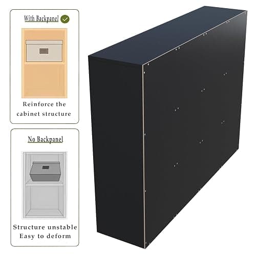 OSCHF 12-Cube Storage Shelf Bookcase, Black | Wooden 3-Tier Open Bookshelf, Fits 11×11" Bins, Vertical or Horizontal Use, Full Back Panels, For Home Office thumbnail 6