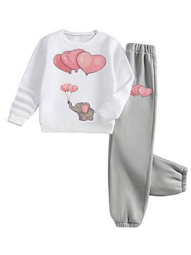 Ayzozuy Girls Clothes Sweatshirt Casual Outfit for Girl Leggings 2 Piece Fall Pants Set - Image 1
