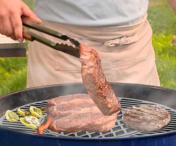 onlyfire 2-in-1 Cast Iron Grill Grate Replacement Weber Gourmet BBQ System | For Weber 22inch Kettle Charcoal Grills thumbnail 7