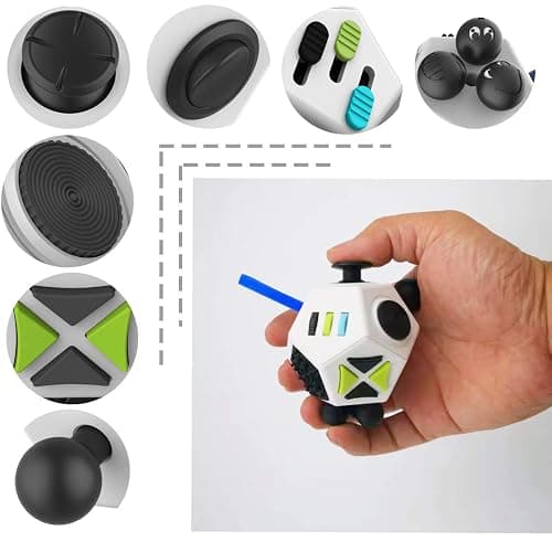 Fidget Dodecagon –12-Side Fidget Toys Cube Relieves Stress and Anxiety Anti Depression Focus Travel Toy Cube for Children and Adults Stocking Stuffers Gifts Idea (A2 White) thumbnail 9