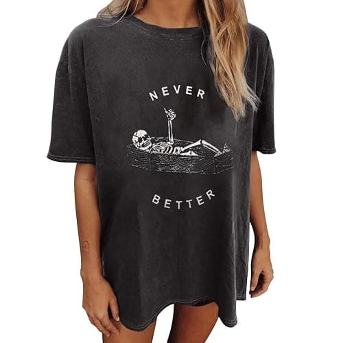Wukreran Oversized Tops for Women Short Sleeve Shirts Dressy Casual Plus Size Cute Graphic Tees Summer Loose Fit T-Shirts - Image 1