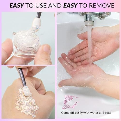 Body Glitter Face Glitter Makeup Festival Glitter, 20 Colors Face and Body Glitter Gel, Hair Glitter Gel, Body Makeup thumbnail 7
