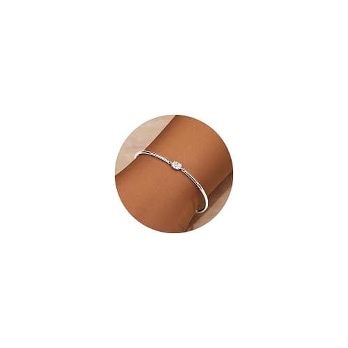 Poxtex Gold Bangle for Women, Dainty 14K Gold Silver Plated Bracelet Non Tarnish Waterproof Cute Trendy Simple Diamond Cubic Zirconia Bangle Bracelet Charm Jewelry.Gift for Mother's Day Christma Birthday Wedding - Image 1