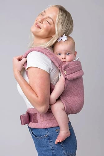 Mabē Monarch Ergonomic Baby Carrier – Premium Cotton Soft Structured Newborn to Toddler Carrier with Hip-Healthy Design, 3 Carry Positions (7-35lbs), Lightweight & Breathable,(Mauve Wings) thumbnail 4