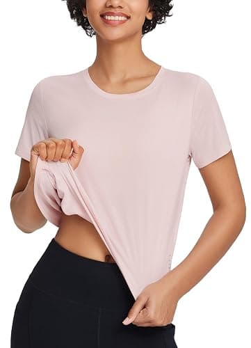 baleaf Women's Athletic Sun Shirts Short Sleeve Running Tops Workout Cropped Split Back UPF 50+ Quick Dry Lightweight thumbnail 2