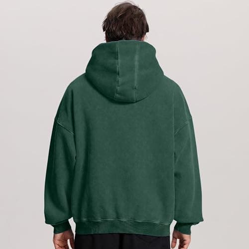 FAIABLE Mens Womens Double Zip Up Hoodie Oversized Acid Wash Hoodie Heavyweight Fleece Cotton Zipper Sweatshirt Vintage thumbnail 4