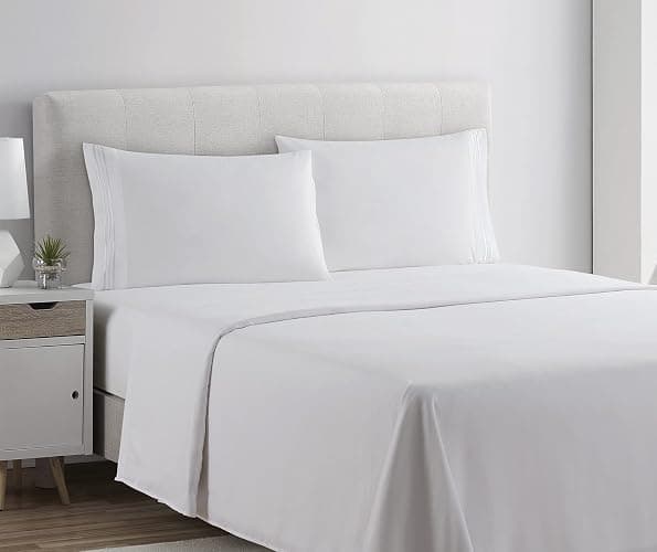 Clara Clark Bed Sheets, Premier 1800 Series 4 Piece Bed Sheet Set, Deep Pocket, Wrinkle, Fade, Stain Resistant, Luxury Soft Bedding Sheets & Pillowcases, Twin, White thumbnail 2