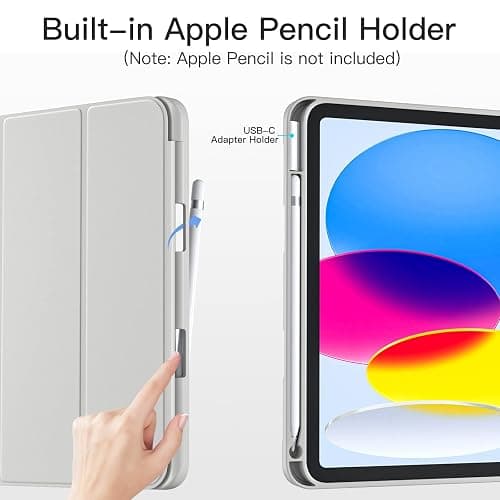 Dirrelo Compatible with iPad (A16) 11th Generation Case 11 Inch 2025 New, for iPad 10th Generation Case 10.9 Inch 2022, Trifold Stand Protective Cover with Pencil Holder, Auto Sleep/Wake, Light Gray thumbnail 3