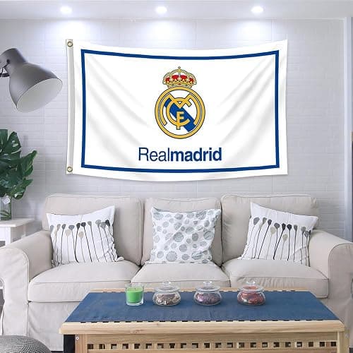Konern Real Madrids Flag Banner 3x5 feet Soccer Durable Double Sides Football Soccer 2 Grommets(Duplex printing,Bright & Vibrant 150D Polyester,Brass grommet design is durable) thumbnail 2