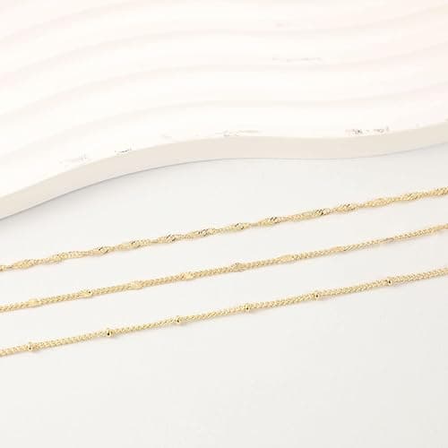 Sewyer Dainty Bracelet for Women 14K Gold Plated Cross Pearl CZ Leaf Bracelets Set Gold Layering Bracelets Everyday Jewelry thumbnail 5