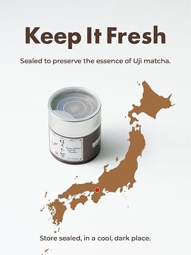 TAGASHIRA CHAHO Hojicha Powder (30g/1.06oz) - Kyoto Uji, Stone Milled, Japanese Roasted Green Tea Latte Powder, Low caffeine, 100% Product of Japan thumbnail 4