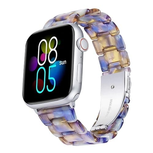 BINLUN Compatible avec Bracelet Apple Watch 44mm 45mm 46mm 49mm 38mm 40mm 41mm 42mm pour Femme Homme Band pour iWatch Séries 10 9 8 7 6 5 4 3 2 1 Ultra SE pour Apple Watch Band en Résine Léger Stylé - Image 1