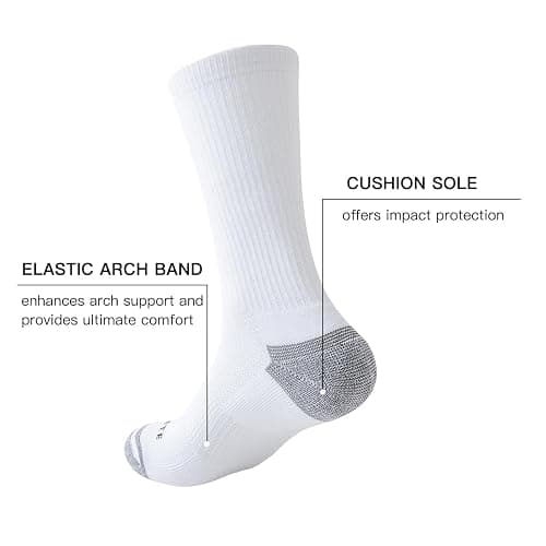 JOYNÉE Mens Athletic Crew Socks 5/10 Pairs Lightweight Cushioned Breathable Work Running Socks thumbnail 5