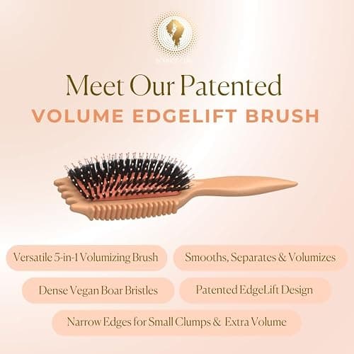 Bounce Curl Volume EdgeLift Brush, 5-in-1 Tool for Volumized, Defined Curls, Waves & Coils - Peach thumbnail 5