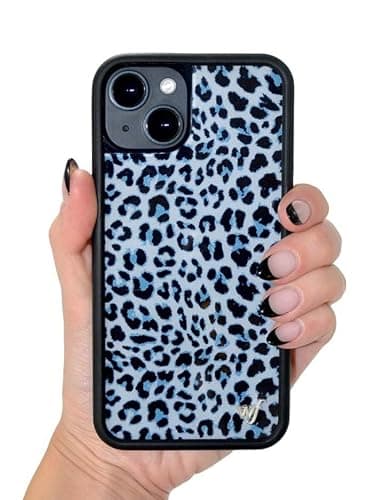 Wildflower Cases - Compatible with iPhone 16 | Protective Black Bumper, 6.5ft Drop Test Certified, Women Owned Small Business | Cheetah Leopard Animal Print Trendy Cute Girl Gift | Blue Meow thumbnail 3