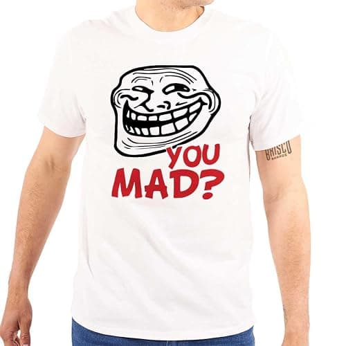 Brisco Brands Troll Face You Mad Trollface Meme Graphic T Shirt Men or Women - Image 1