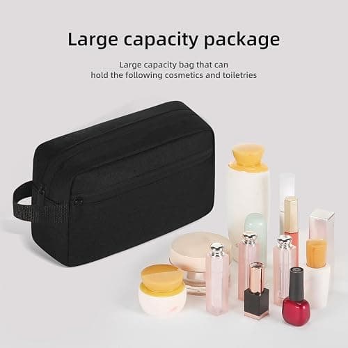 Icramsy Travel Toiletry bag Toiletry bag for women men Hanging Cosmetic bag Travel accessories for Women Men (Black) thumbnail 4