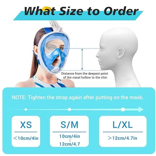 Snorkel Mask Full Face Snorkeling Gear with Anti-Fog and Leakproof Set for Adult and Kids thumbnail 6