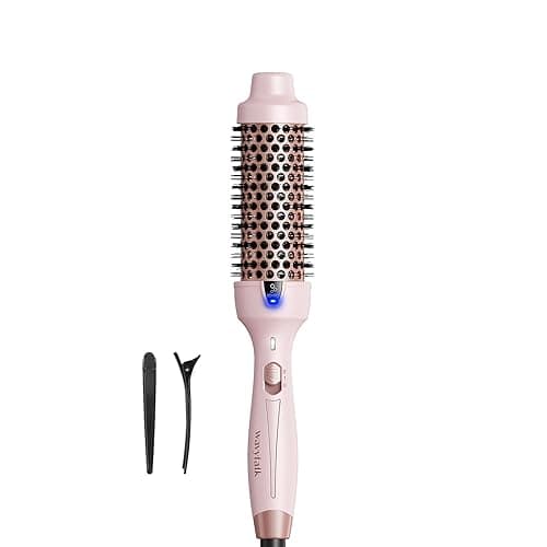 Wavytalk Thermal Brush, Blowout Express 1.5 Inch Negative Ion Thermal Round Brush Creates Blowout Look Makes Hair Shinier & Smoother, Dual Voltage, Easy to Use (Pink) - Image 1