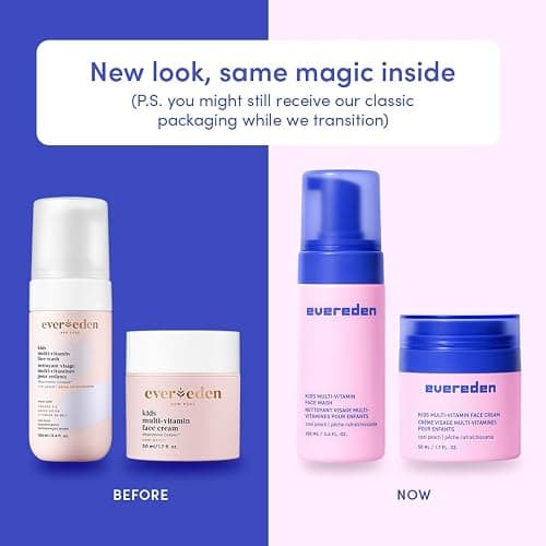 Evereden Kids Face Duo & Spa Headband Set – Multi-Vitamin Face Wash & Cream + Soft Terry Headband – Nourishing Skin Care & Fun Hair Management for Kids 3+ – Gentle & Perfect for Skincare Routine thumbnail 2