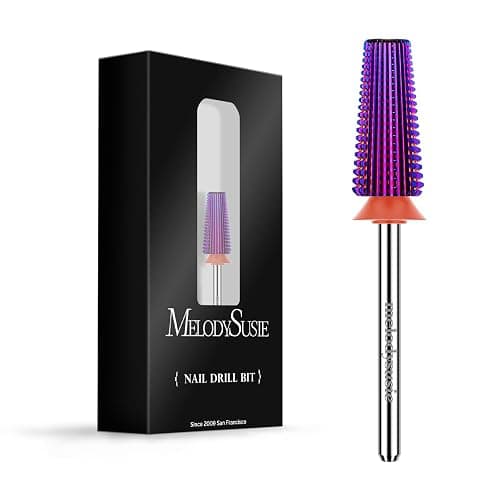 MelodySusie Professional 5 in 1 Nail Drill Bits, 3/32'' Carbide Tungsten Multi-function Bits, Suitable for Manicure Pedicure Cuticle Gel Polishing, Technicians Bits, Purple, Series Bit-M, Fine - Image 1