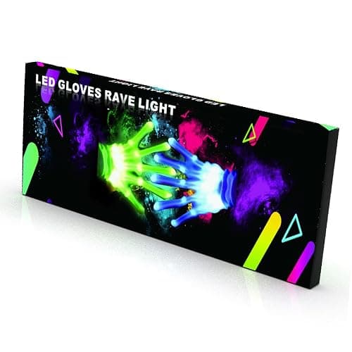 COLEDRE Kids Toys 12 Colors LED Gloves Cool Toys Gifts for Age 5-7 8-12 Years Old Boys Girls Stocking Stuffers Kids Teens Christmas Halloween Costumes Light Up Gloves Birthday Parties Gifts (1 Pair M) thumbnail 3