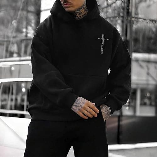 Lubpow Christian Hoodies for Men Inspirational Religious Faith Cross Sweatshirts Vintage Bible Verse Graphic Hoodie Pullover thumbnail 4