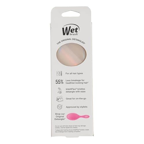 Wet Brush Mini Detangler Hair Brush, Cream (Iridescence Icon), Detangling Travel Hairbrush, Ultra-Soft IntelliFlex Bristles Glide Through Tangles with Ease, Pain-Free, All Hair Types, Limited Edition thumbnail 12