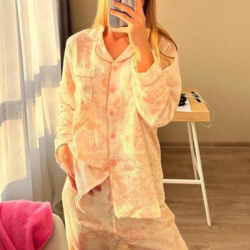 Vhitler Linen Set Coquette Womens Pajamas Set Summer Lounge Sets for Women Old Money Aesthetic thumbnail 2