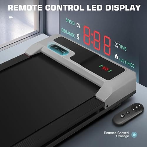 FUNMILY Walking Pad 3 in 1 Under Desk Treadmill, 2.5 HP Quiet Portable Walking Treadmill 300lbs Weight Capacity, Walking Jogging Machine Remote Control LED Display Small Treadmills for Home Office thumbnail 4