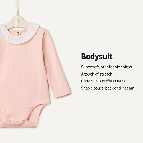 Amazon Essentials x Sofia Grainge Baby Girls' Long-Sleeve Ruffle Collar Bodysuit, Pack of 2 thumbnail 2