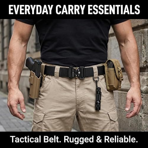 KingMoore 3 Pack Tactical Belt for EDC Battle Military Utility Combat Gear with Heavy-Duty Quick-Release Metal Buckle thumbnail 5