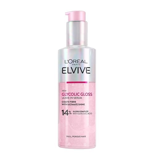 L'Oréal Paris Hair Serum For Dull Lifeless Hair, Elvive Glycolic Gloss Leave-In Treatment With 14% Gloss Complex, Fills Hair Fibres For Smoothness And Heat Damage Protection With Mirror Shine, 150ml - Image 1