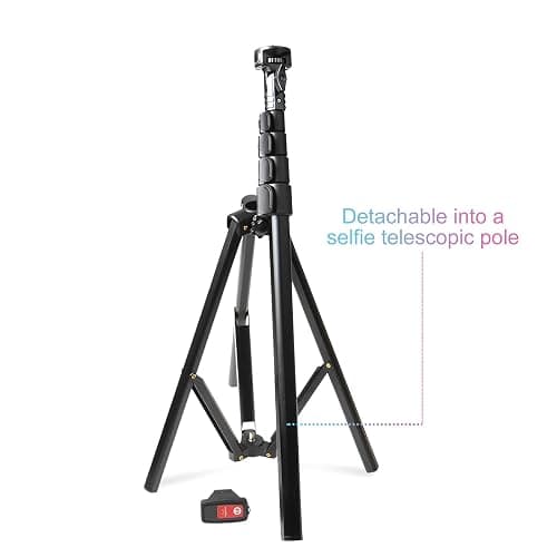 Portable Camera Mount Tripod Stand 62", Adjustable Phone Selfie Stick Stand for Cell Phone & Camera, Remote Control,Turdy & Stable Height,Selfie Stick Tripod for Video Recording thumbnail 5