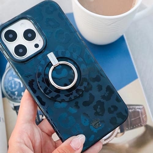 VELVET CAVIAR for iPhone 15 Pro Max Case - Compatible with MagSafe - 10ft Drop Tested - Metallic Navy Blue Leopard thumbnail 7