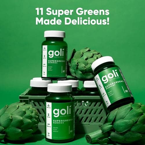 Goli SuperGreen Vitamin Gummy - 60 Count - Essential Vitamins and Minerals - Plant-Based, Vegan, Gluten-Free & Gelatin Free - Health from Within, Pack of 1 thumbnail 6