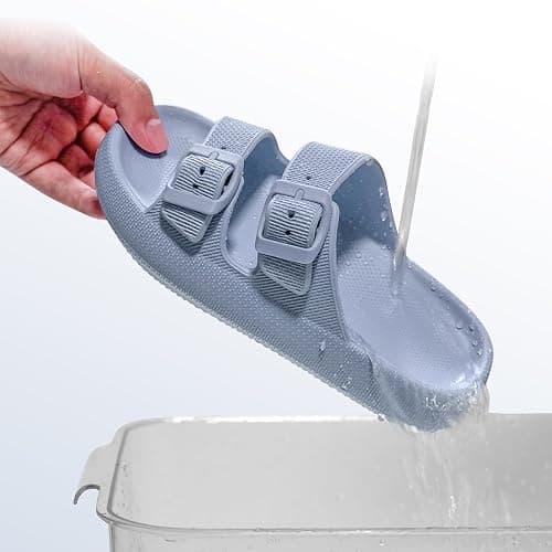 Kids Cloud Sliders Boys Girls Adjustable Buckle Sandals Non-Slip EVA Bedroom Shower Slippers Beach Pool Flip Flops thumbnail 3