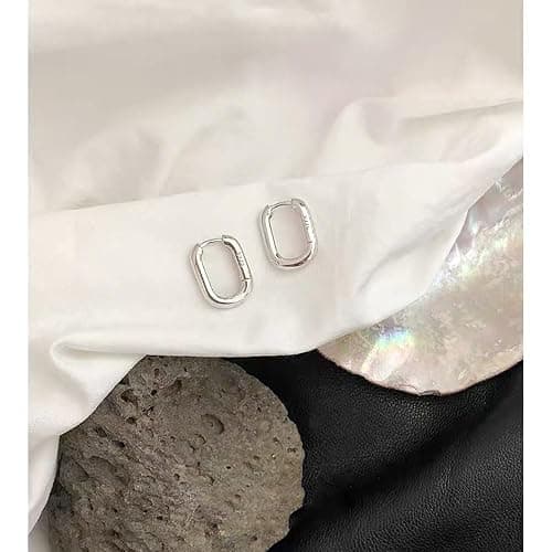 925 Sterling Silver Hoop Earrings, Hypoallergenic Small U Hoop Earrings, Minimalist Huggie Earrings for Women Teen Girls Jewelry Gifts Silver/Gold thumbnail 5