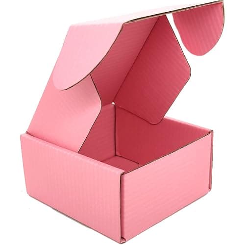 Lmuze Small Pink Shipping Boxes for Small Business Pack of 25-4x4x2 inches Cardboard Corrugated Mailer Boxes for Shipping Packaging Craft Gifts Giving Products - 4"x4"x2"/25-pack - Pink thumbnail 3