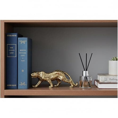Veemoon Brass Gold Leopard Ornament Fengshui Metal Panther Figurines Table Lucky Animal Stuate Small Wealth Leopard Sculpture Mini Jungle Decoration for Office Tearoom Cupboard Decor thumbnail 8