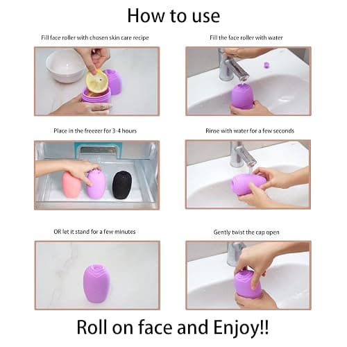 2Pack Ice Roller for Face, Evmliy Silicone Ice Face Roller to Tighten and Lift skin for Face & Eye Puffiness Relief, Reusable Facial Mold for Neck Natural Glow, Skin care for women beauty thumbnail 4