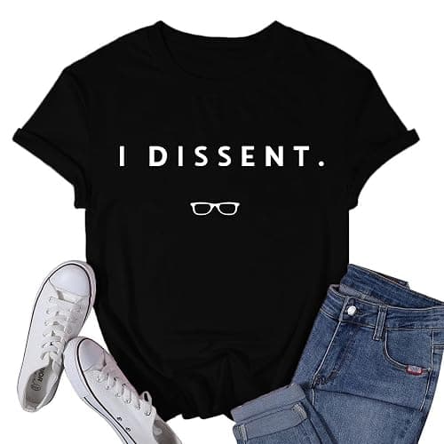 VQD RBG Tshirts for Women Human Rights Equality Shirts I Dissent Tee Tops - Image 1