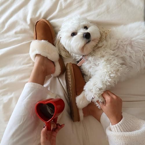 Fireside By Dearfoams Women's Sydney Slippers, Genuine Shearling Suede Scuffs, Memory Foam Slip-in House Shoes thumbnail 3